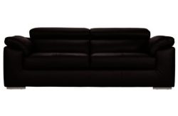 Hygena Valencia Large Leather Sofa - Chocolate